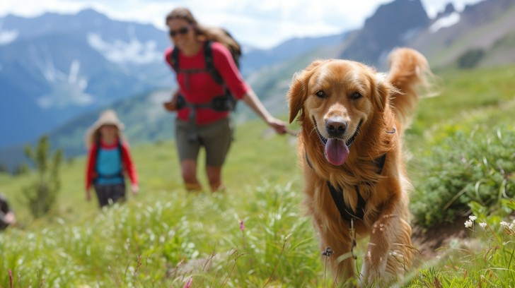 golden retriever alone in apartment showing signs of boredom